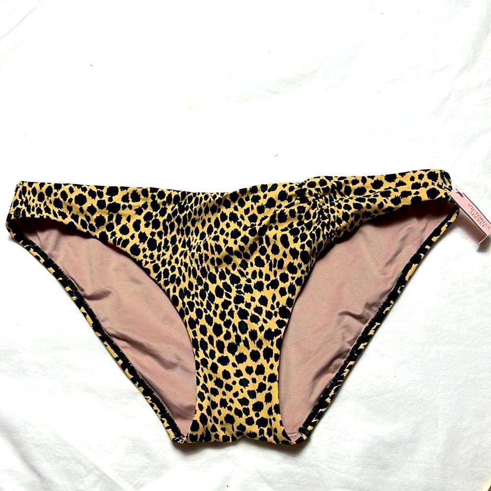 NEW Victoria’s Secret swim  bottom animal print size X-Large black and beige